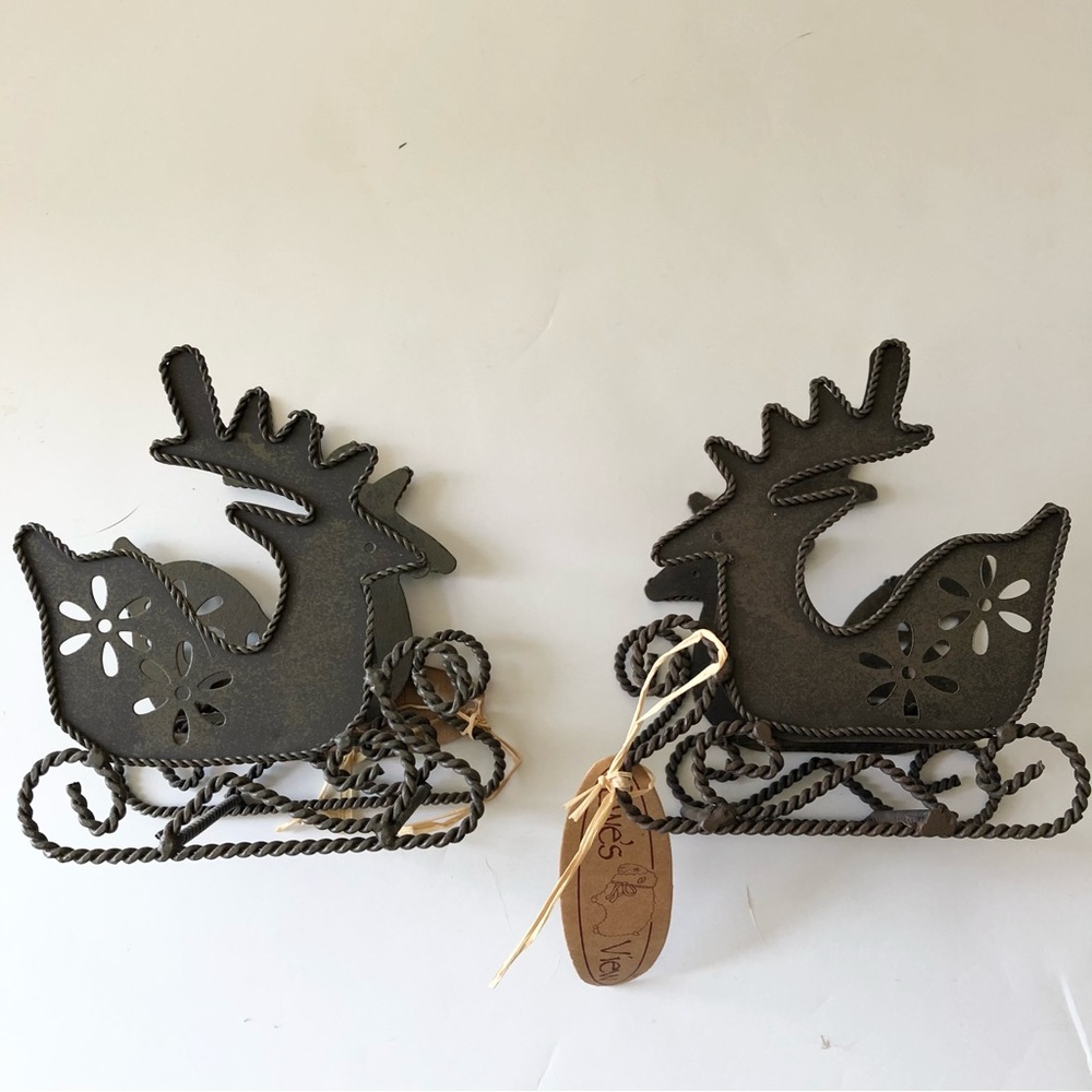NWT Reindeer Tea Light Holders